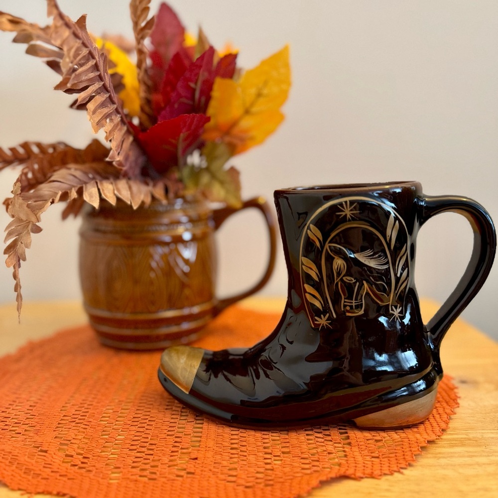 Whiskey Barrel & Boot Mug Set
